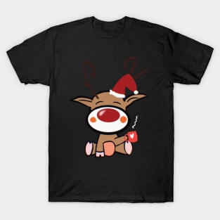 Morning Coffee Snowy Rudolf T-Shirt